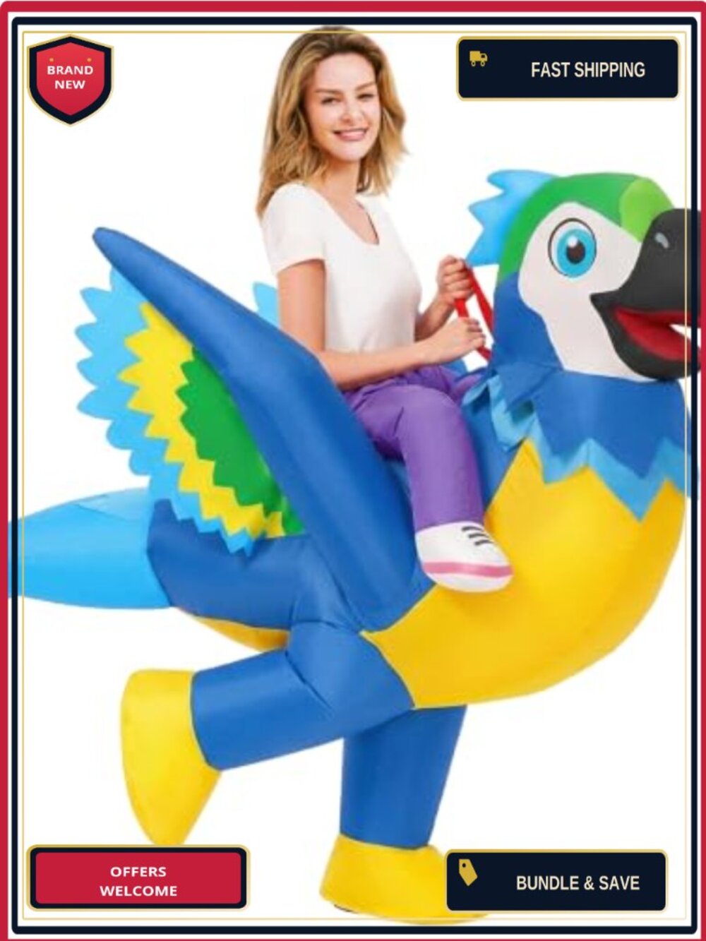Inflatable Parrot Costume Halloween Blow Up Adult Unisex Funny Party Suit